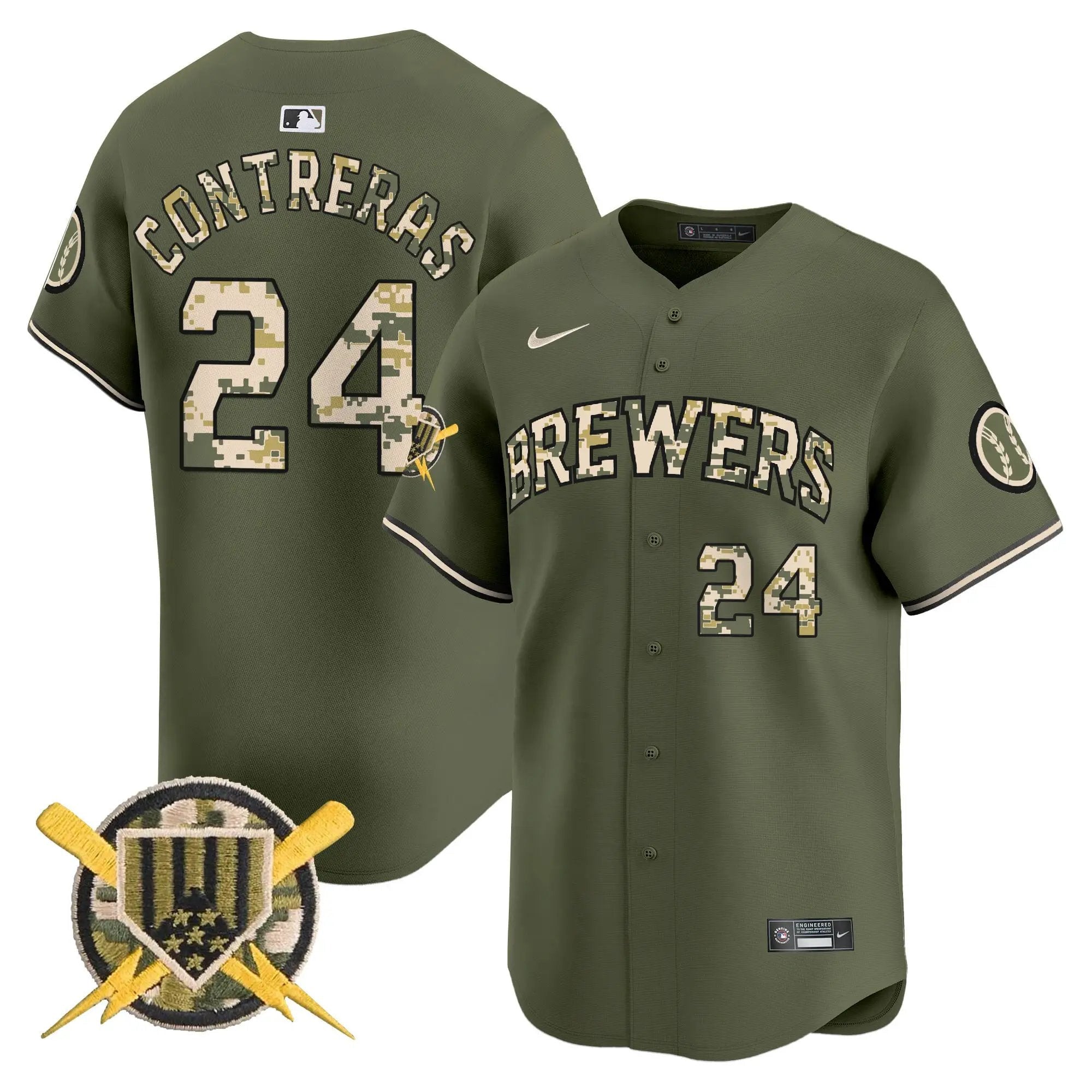 Men Milwaukee Brewers Armed Forces Day Vapor Premier Limited Jersey - All Stitched