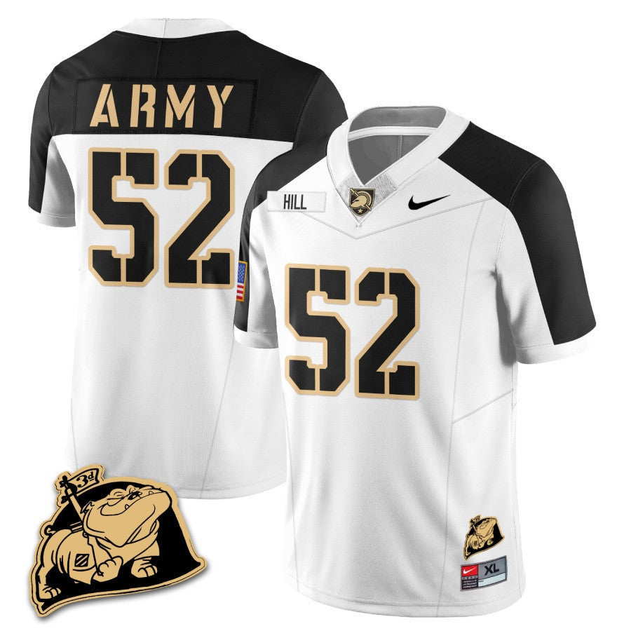 Men Army Black Knights Rocky The Bulldog Patch Jersey - All Stitched