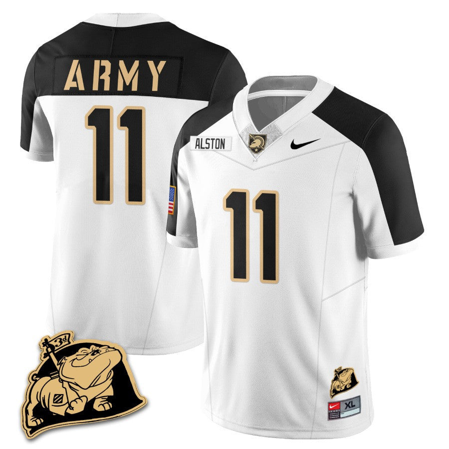 Men Army Black Knights Rocky The Bulldog Patch Jersey - All Stitched