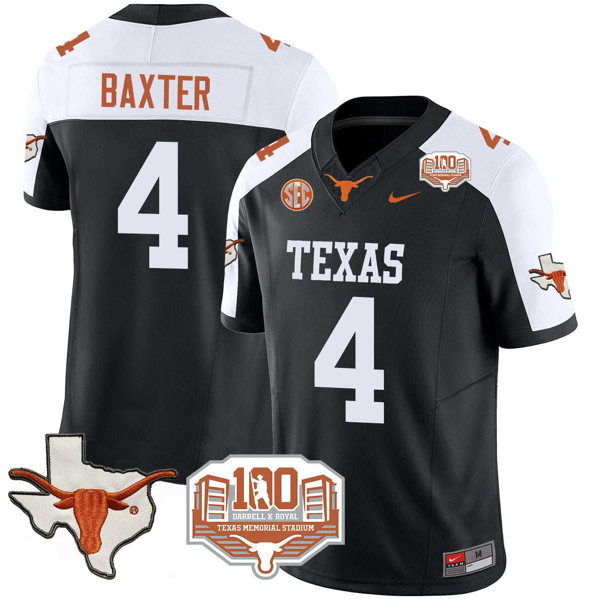 Men Texas Longhorns 2024 Vapor Limited Jersey - 100 years of Darrell K Royal - All Stitched