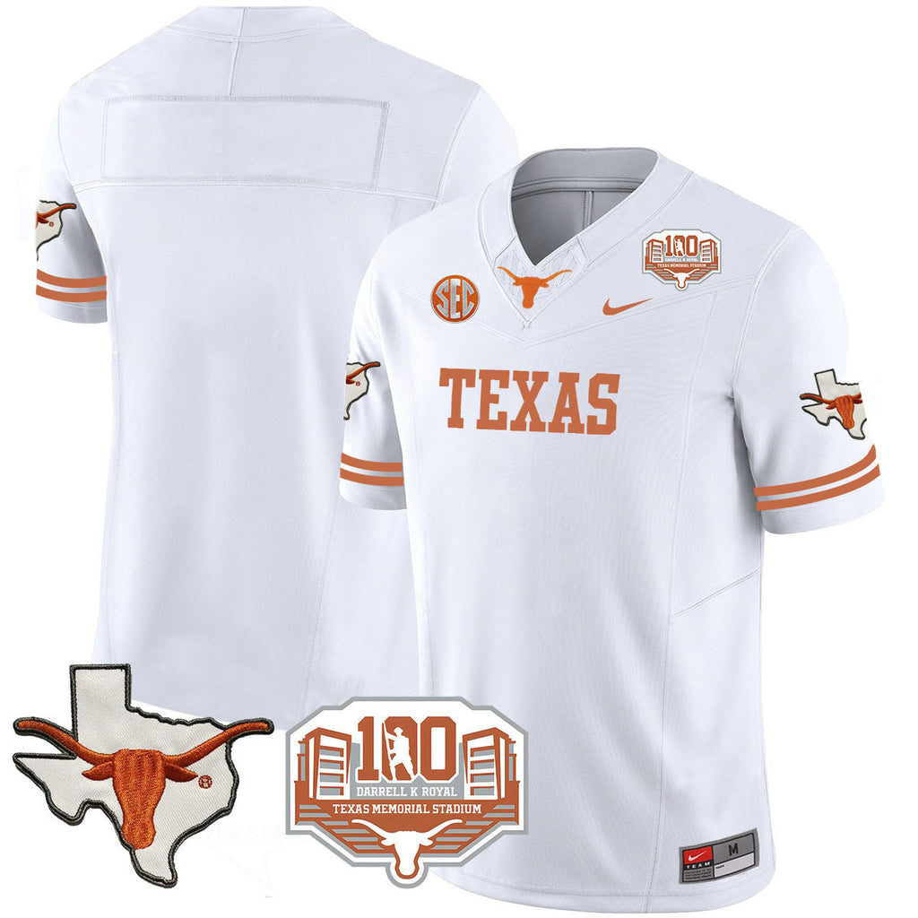 Men Texas Longhorns 2024 Vapor Limited Jersey - 100 years of Darrell K Royal - All Stitched