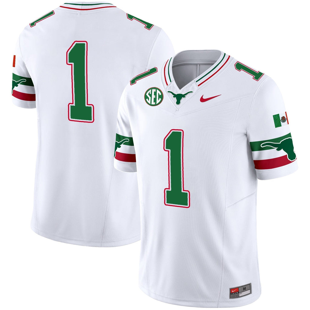 Men Texas Longhorns Mexico SEC Patch Vapor Jersey - All Stitched