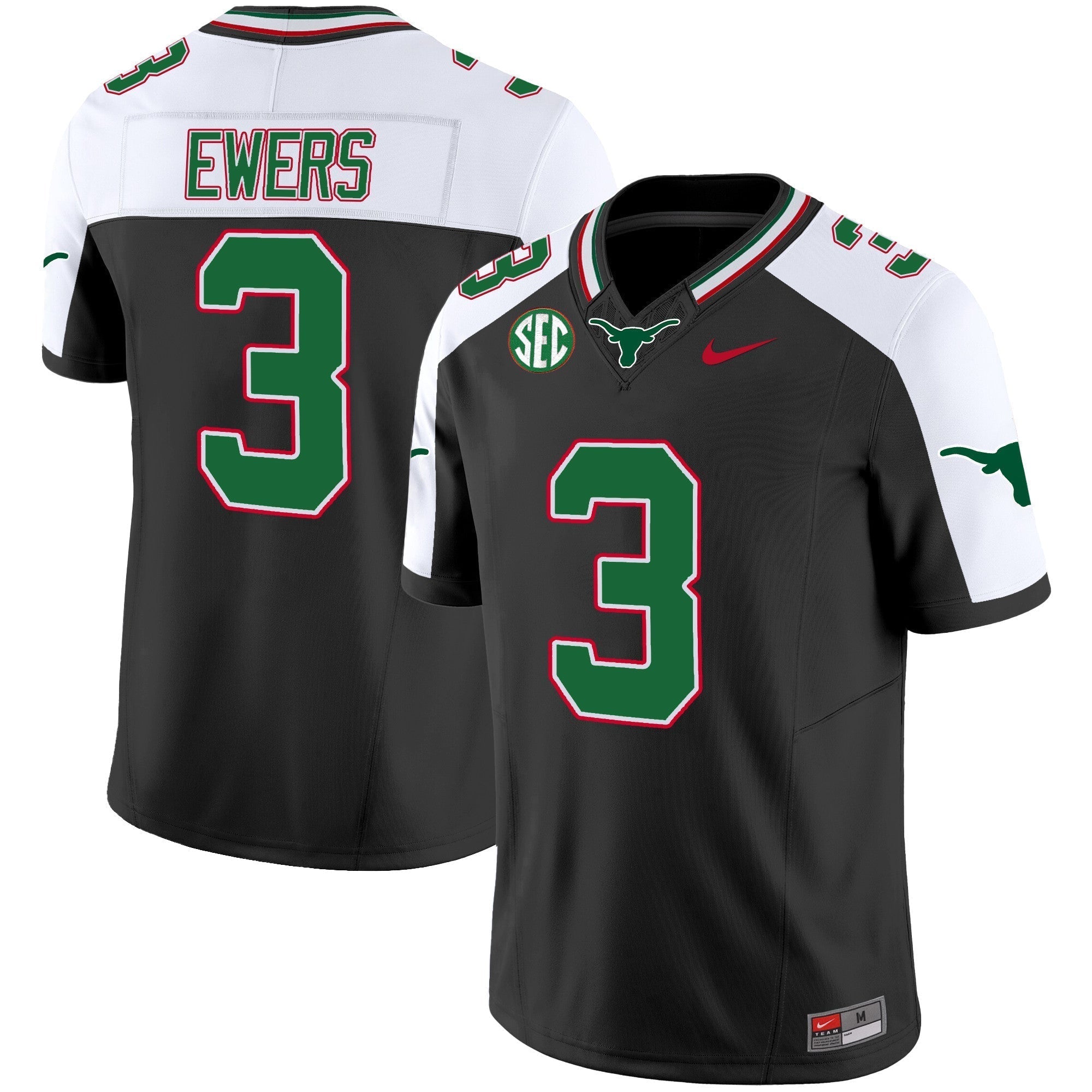 Men Texas Longhorns Mexico SEC Patch Vapor Jersey - All Stitched