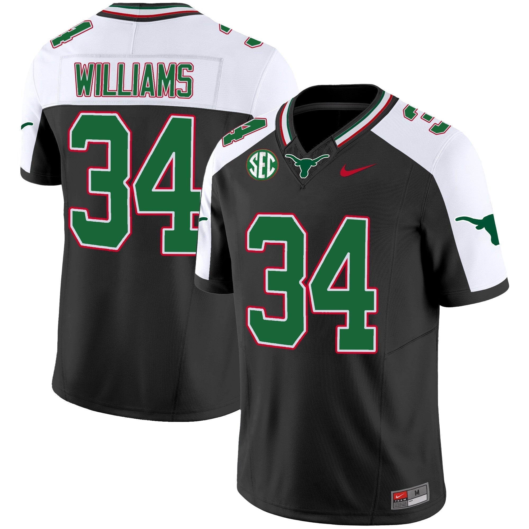 Men Texas Longhorns Mexico SEC Patch Vapor Jersey - All Stitched