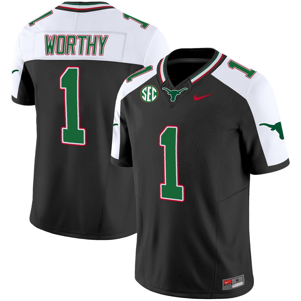 Men Texas Longhorns Mexico SEC Patch Vapor Jersey - All Stitched