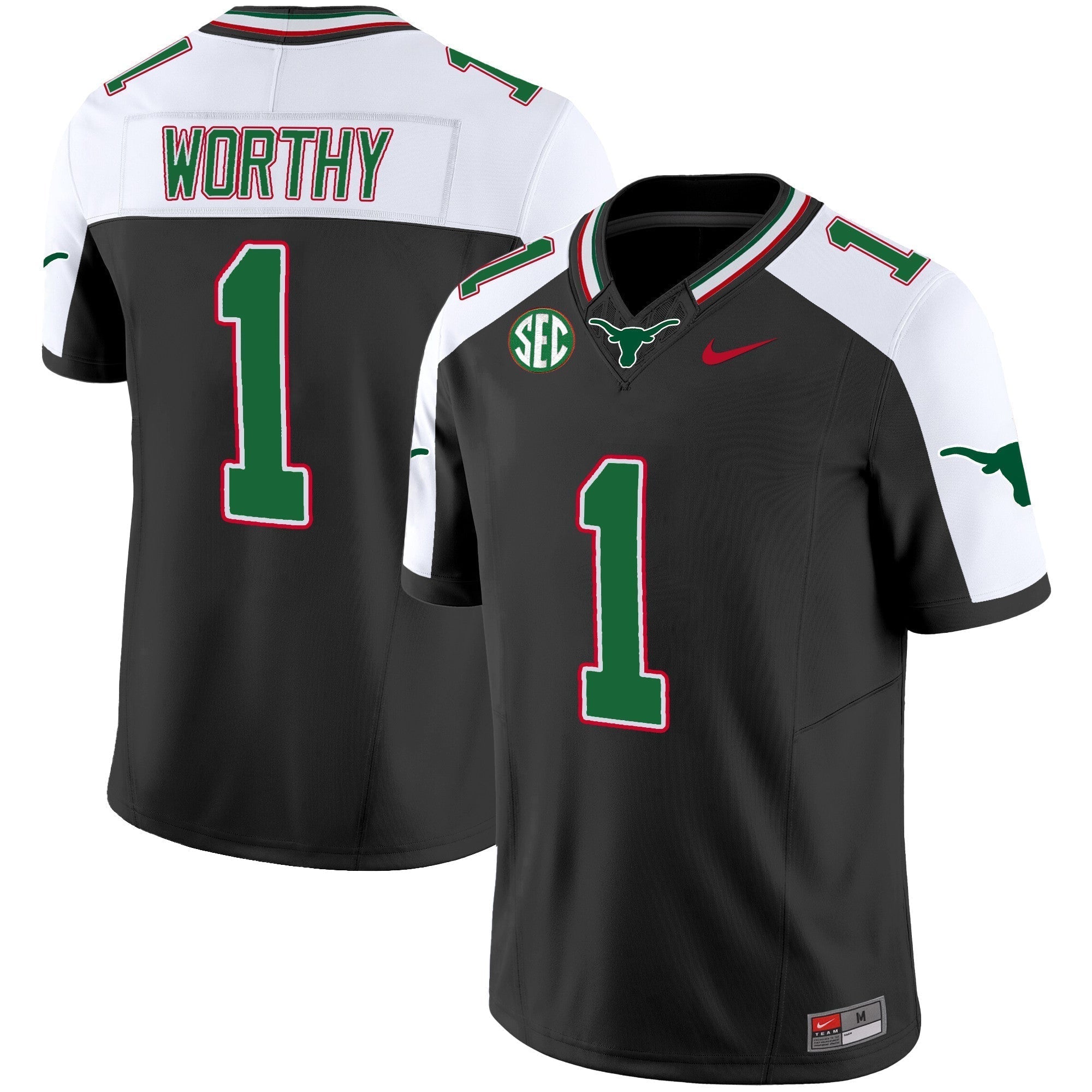 Men Texas Longhorns Mexico SEC Patch Vapor Jersey - All Stitched