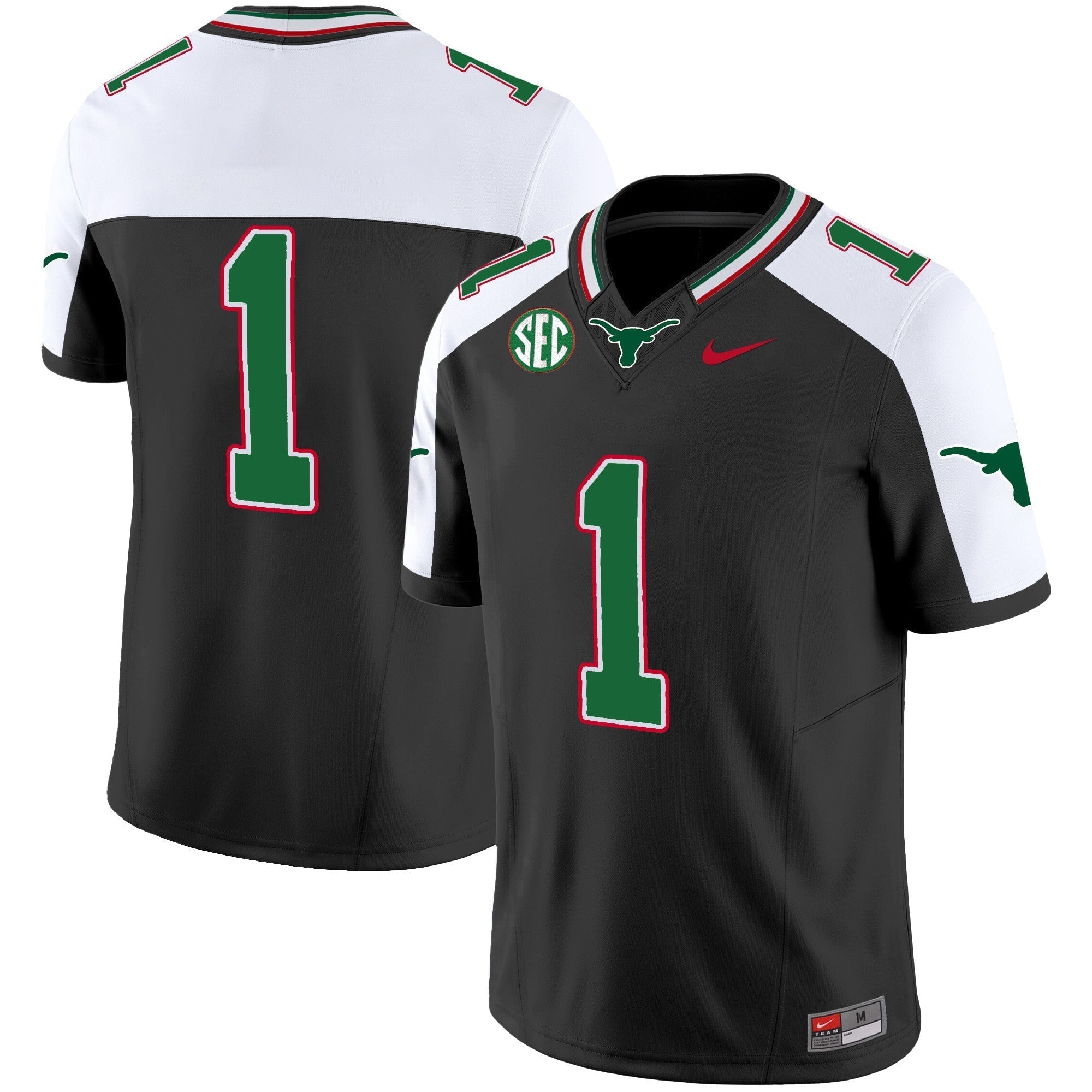 Men Texas Longhorns Mexico SEC Patch Vapor Jersey - All Stitched