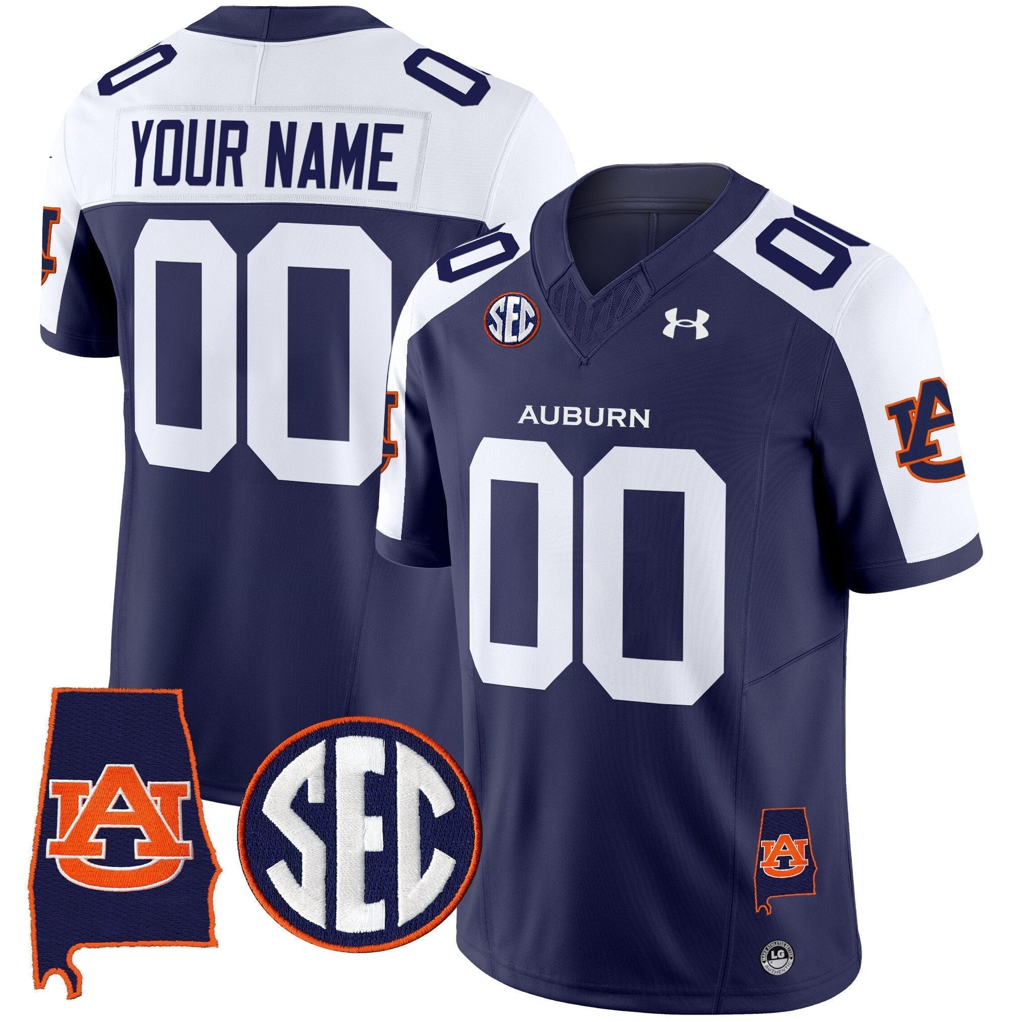 Custom Auburn Tigers Jersey Name, Number 2025 Alabama Patch Vapor Limited All Stitched