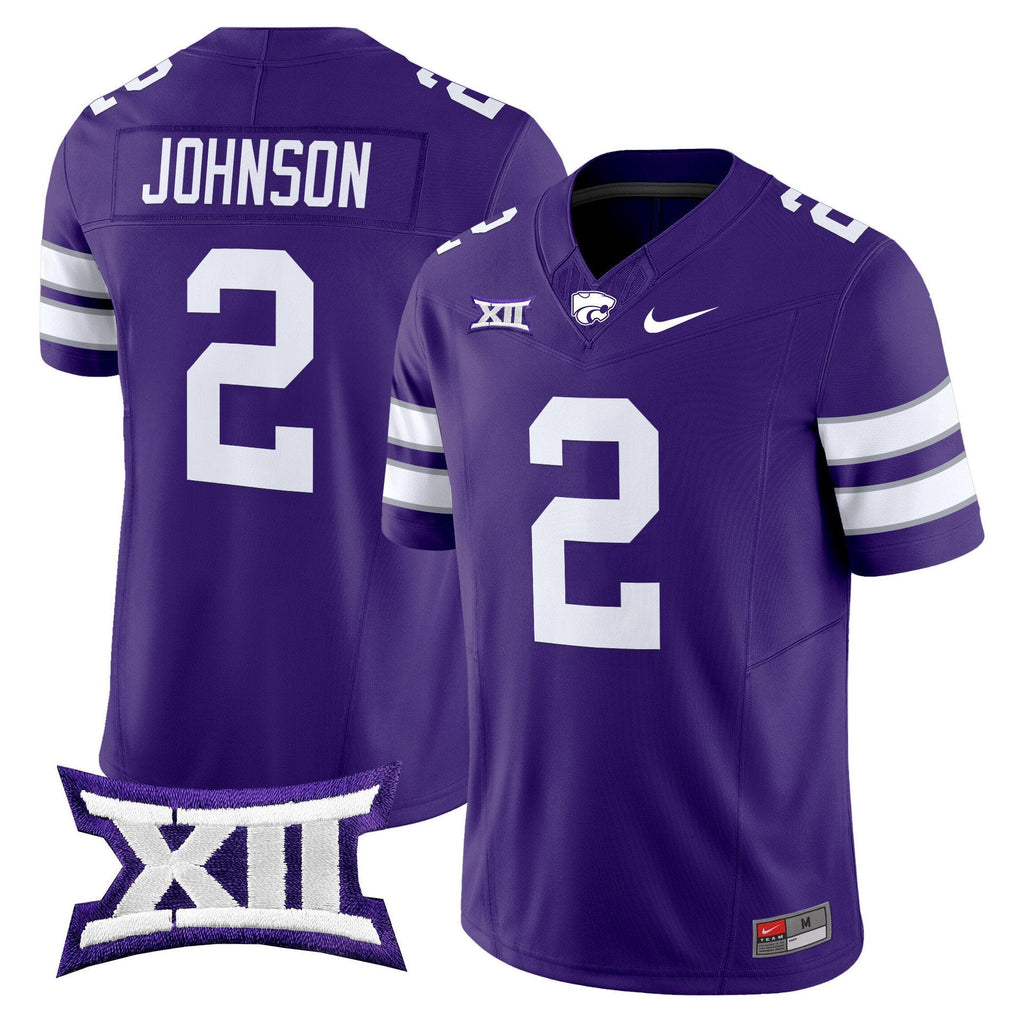 Avery Johnsonn Jersey #2 Kansas State Wildcats 2025 Limited Stitched Purple