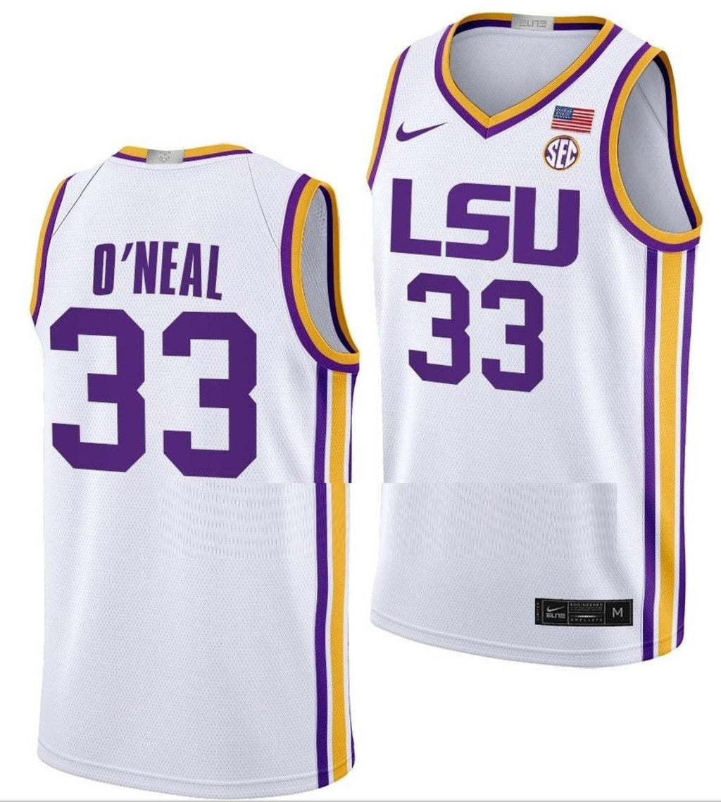 haquille O'Neal Jersey LSU Tigers College Basketball Limited White #33