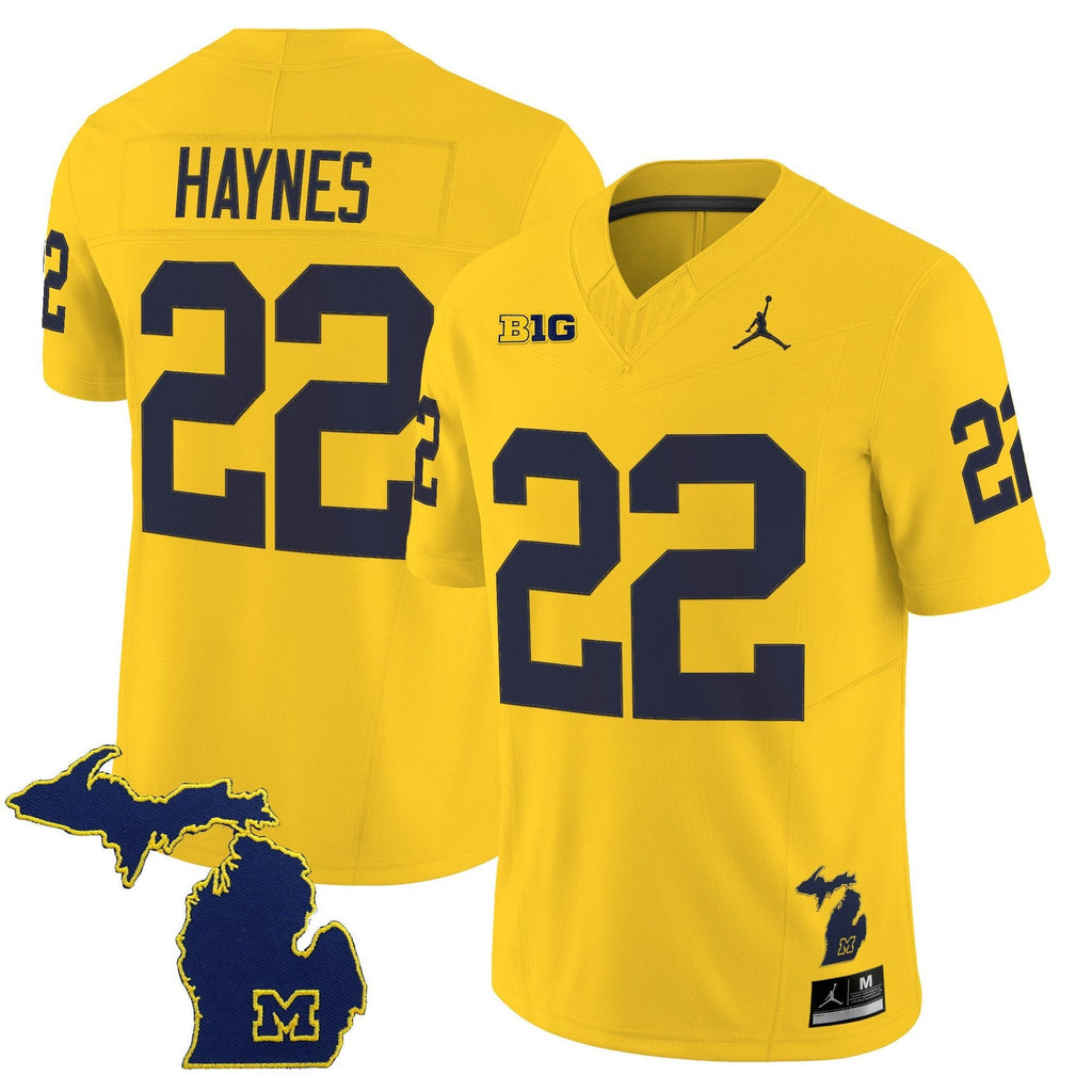 Justice Haynes Jersey #22 Michigan Wolverines 2025 Limited V2 Stitched Maize
