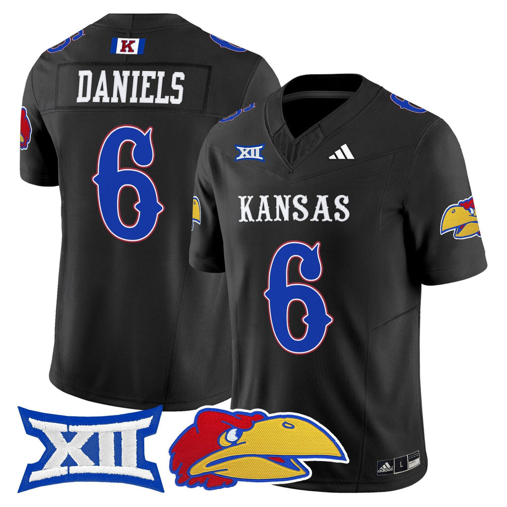Jalon Daniels Jersey #6 Kansas Jayhawks 2025 Vapor Limited Stitched Red