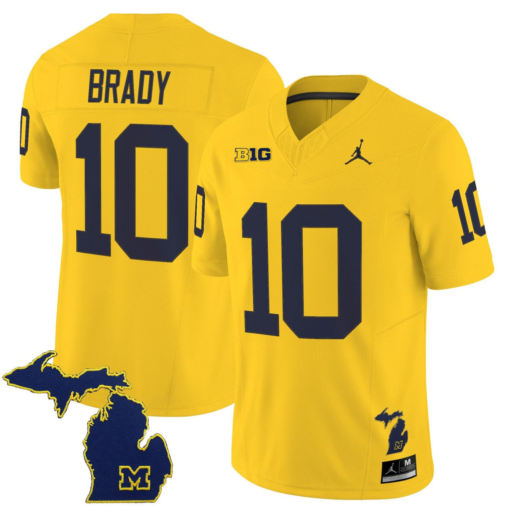 Tom Brady Jersey #10 Michigan Wolverines 2025 Limited V2 Stitched Maize