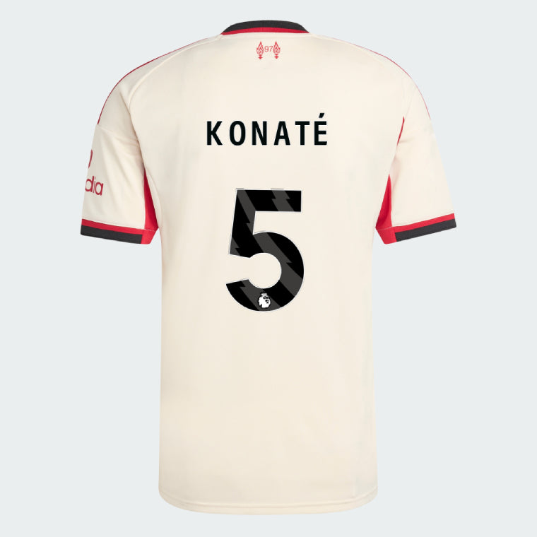 Liverpool 2025-26 KONATE 5 Away Jersey – Cream