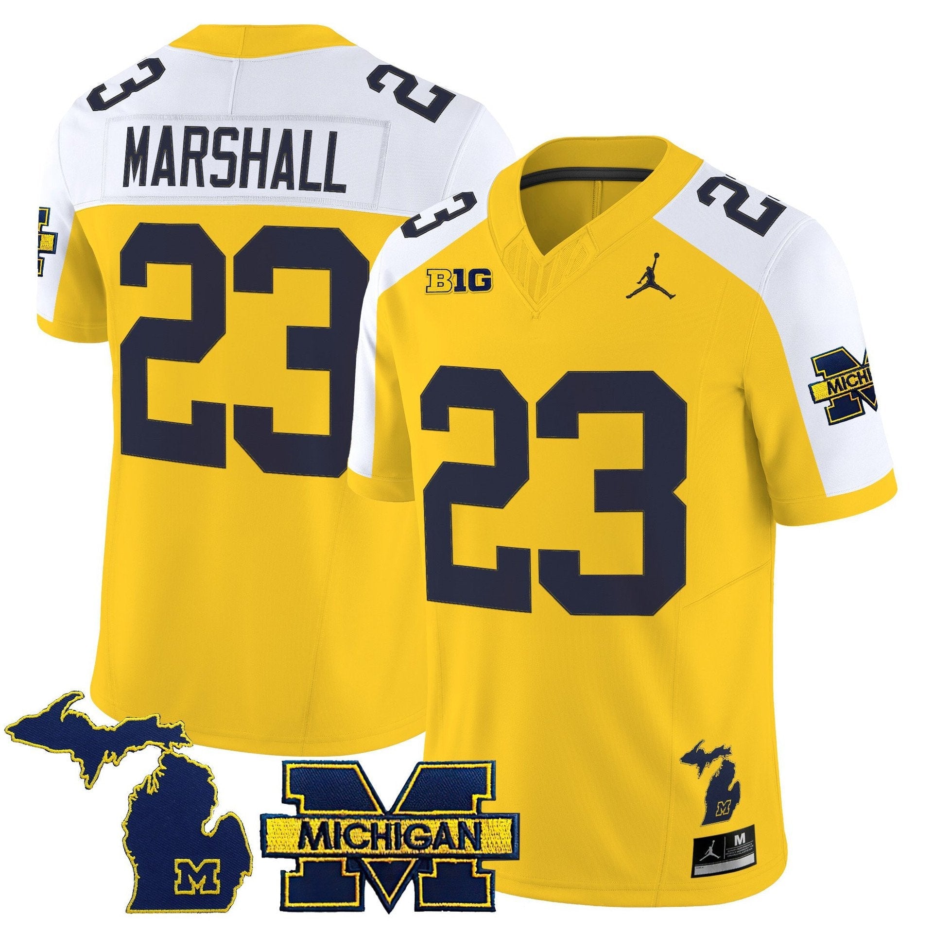 Jordan Marshall Jersey #23 Michigan Wolverines 2025 Limited V2 Stitched Maize Alter