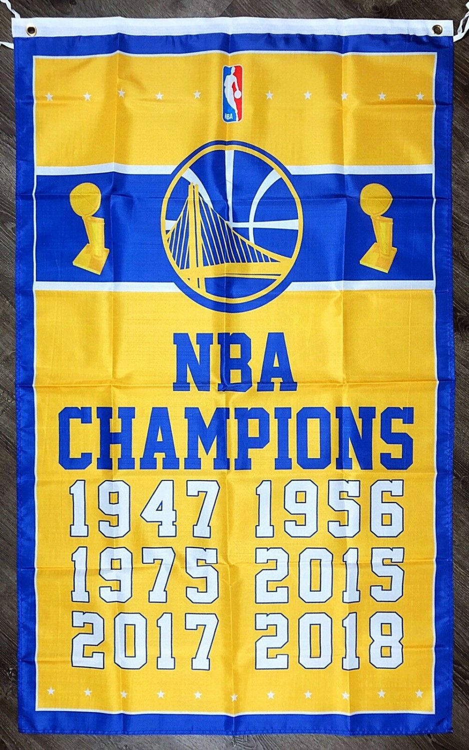 olden State Warriors Championship Flag 3x5 ft Vertical Banner Man-Cave New
