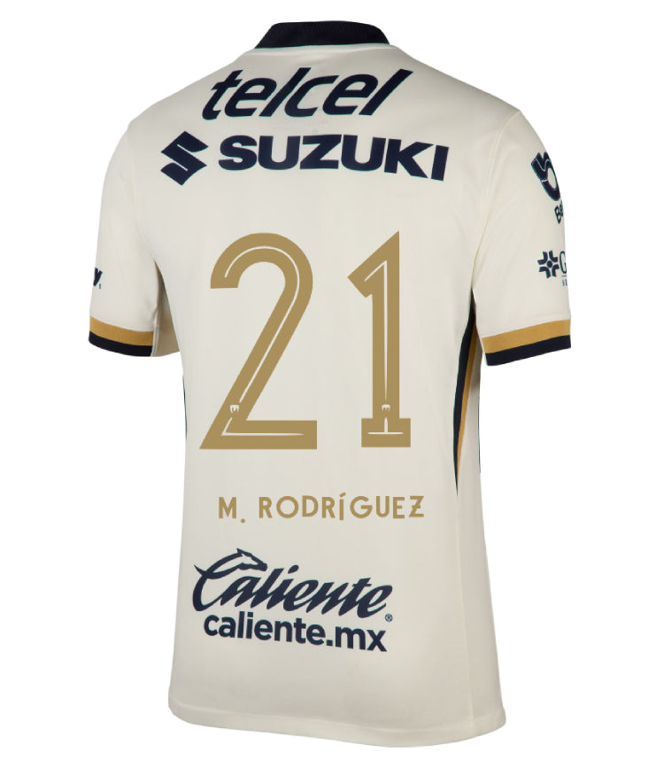Pumas UNAM 2025-26 M. RODRÍGUEZ 21 Home Jersey – Blanco