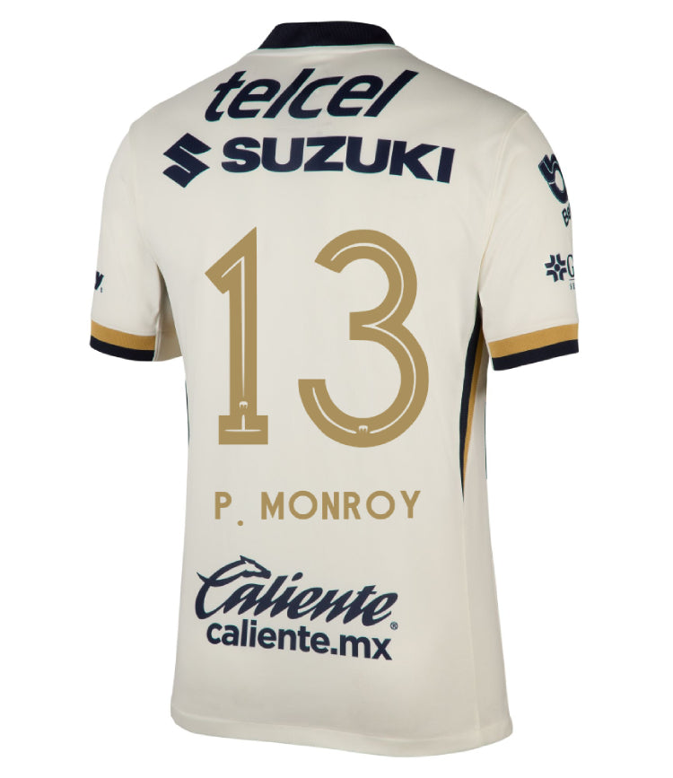 Pumas UNAM 2025-26 P. MONROY 13 Home Jersey – Blanco