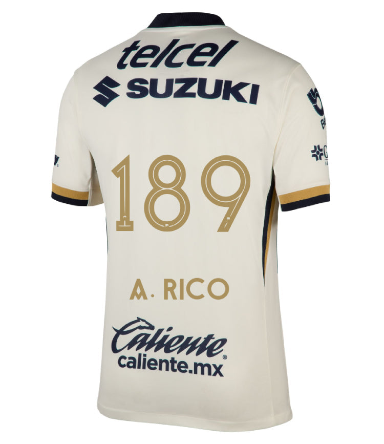 Pumas UNAM 2025-26 Á. RICO 189 Home Jersey – Blanco