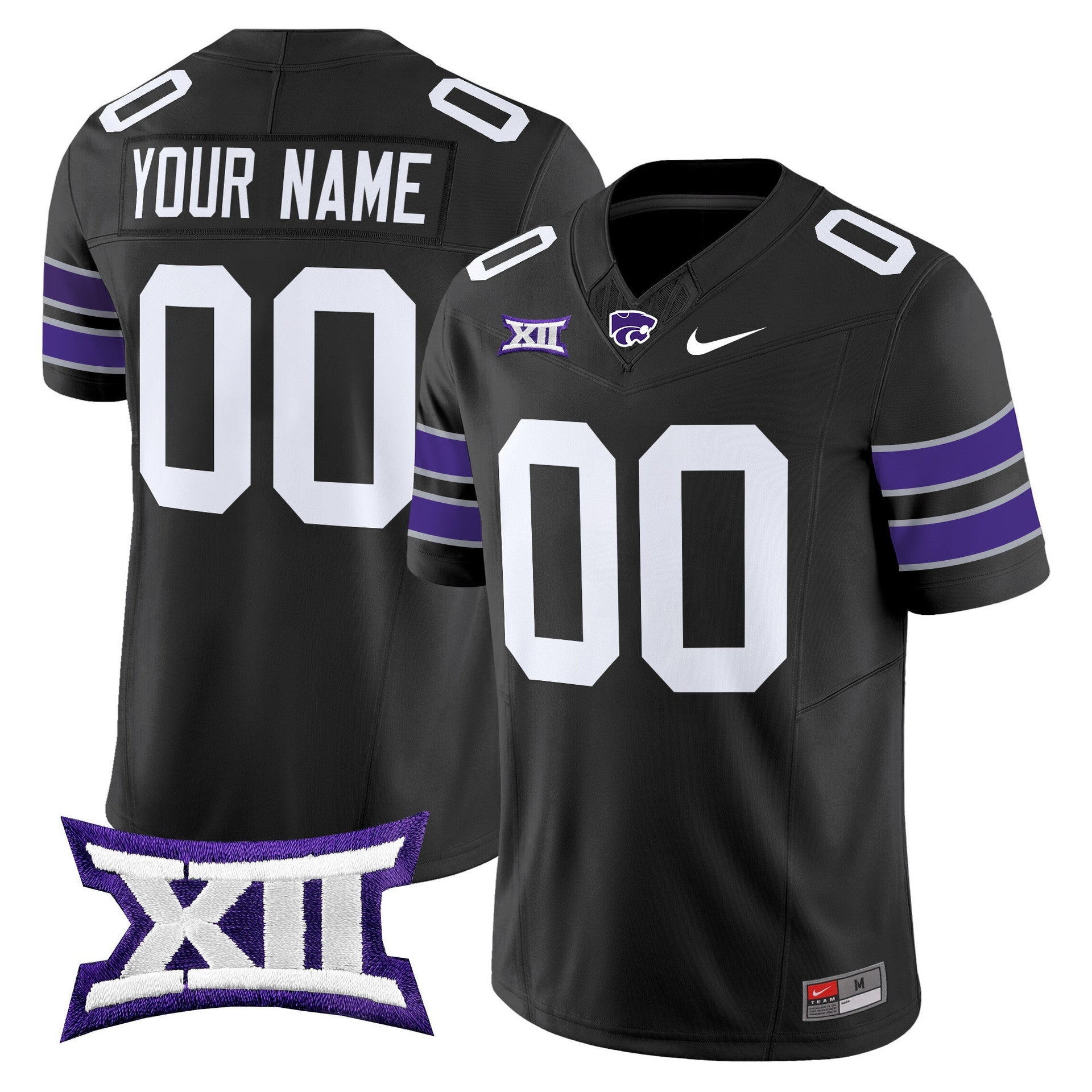 Custom Kansas State Wildcats Jersey Name, Number 2025 Limited Stitched Black