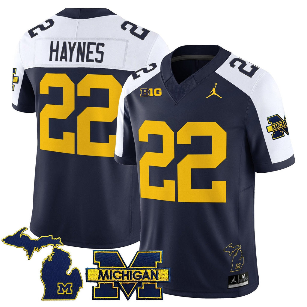 Justice Haynes Jersey #22 Michigan Wolverines 2025 Limited V2 Stitched Navy Alter
