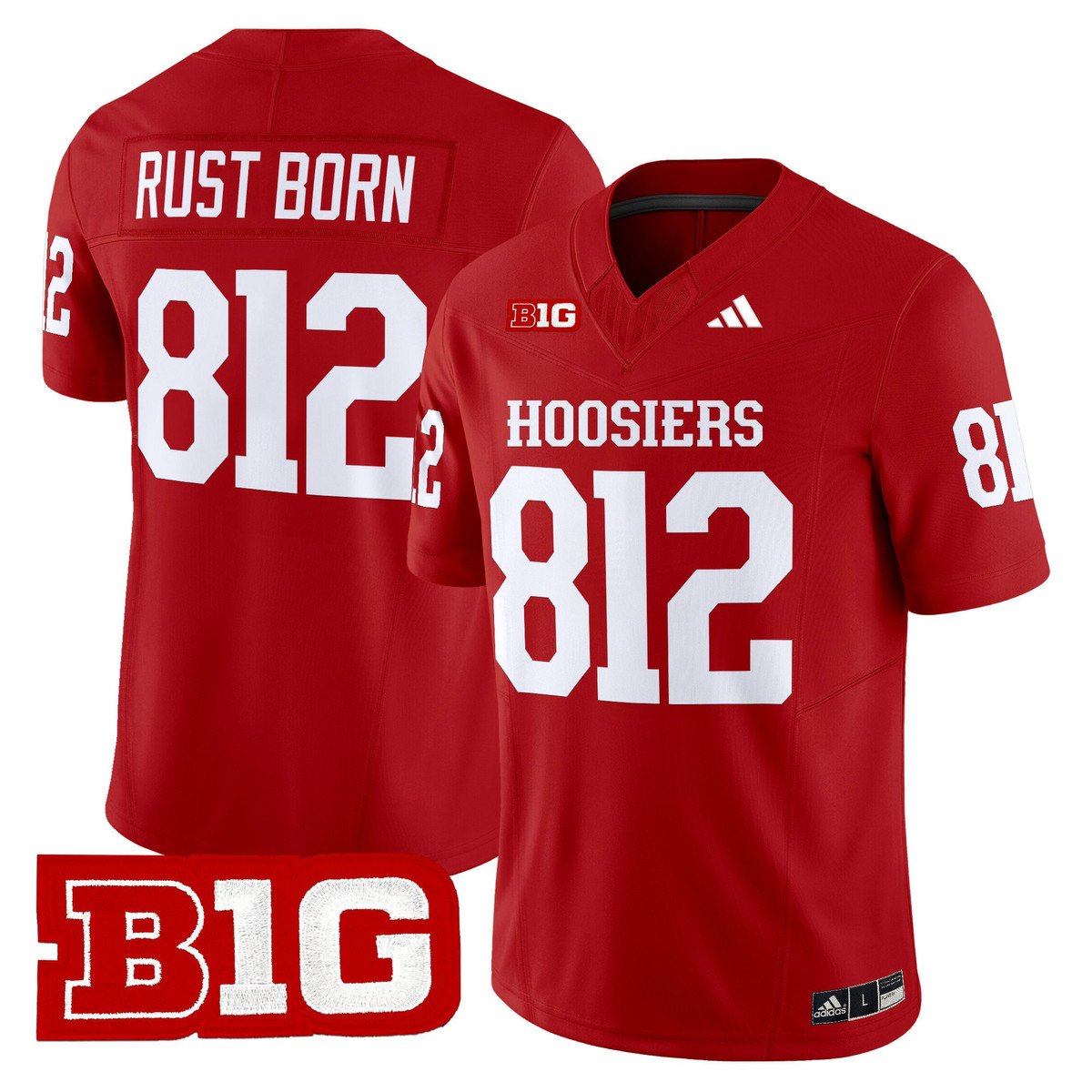 Rust Born Jersey #812 Indiana Hoosiers 2025 Limited Stitched Crimson
