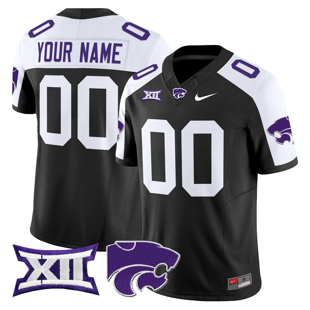 Custom Kansas State Wildcats Jersey Name, Number 2025 Limited Stitched Black Alter