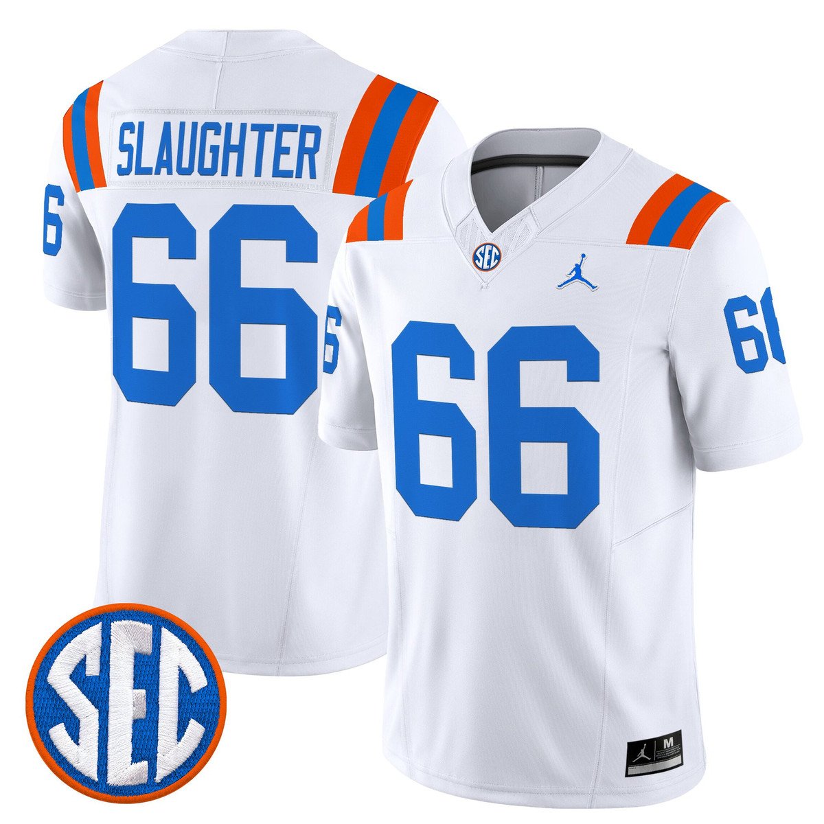 Jake Slaughter Jersey #66 Florida Gators 1960s Throwback Vapor Limited White