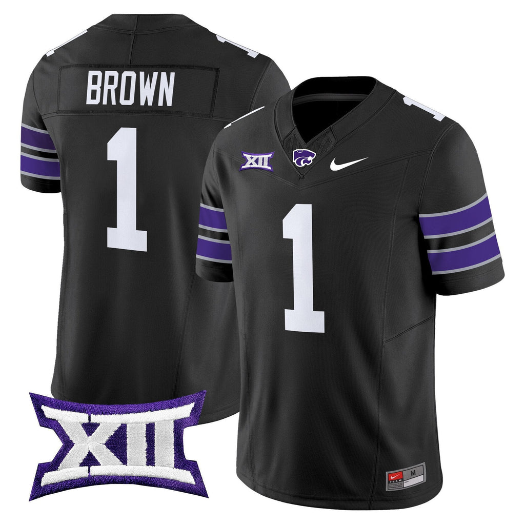 Jayce Brown Jersey #1 Kansas State Wildcats 2025 Limited Stitched Black