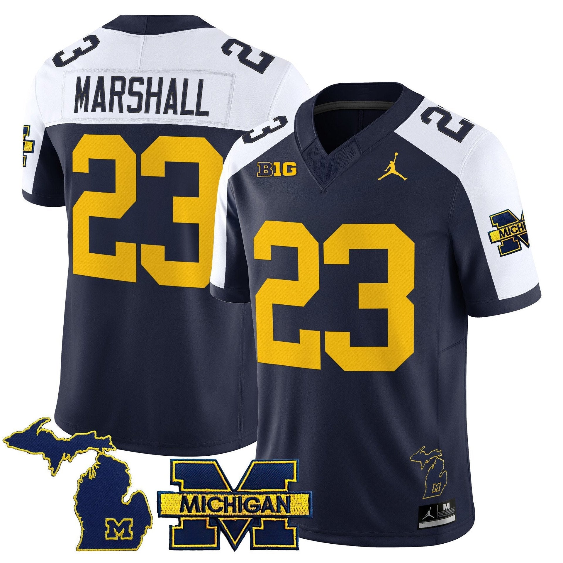 Jordan Marshall Jersey #23 Michigan Wolverines 2025 Limited V2 Stitched Navy Alter
