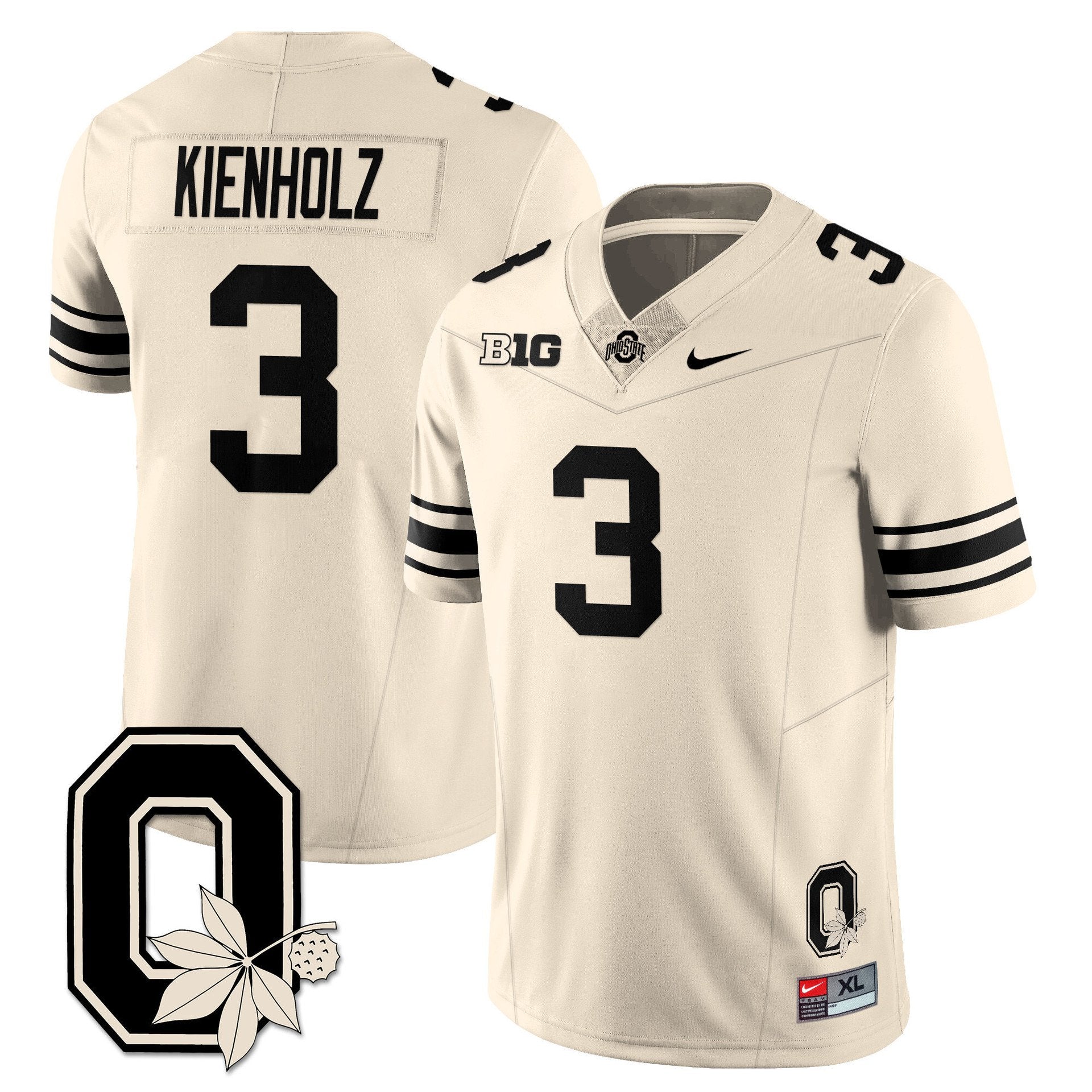 Lincoln Kienholz Jersey #3 Ohio State Buckeyes 2025 Limited Stitched Cream