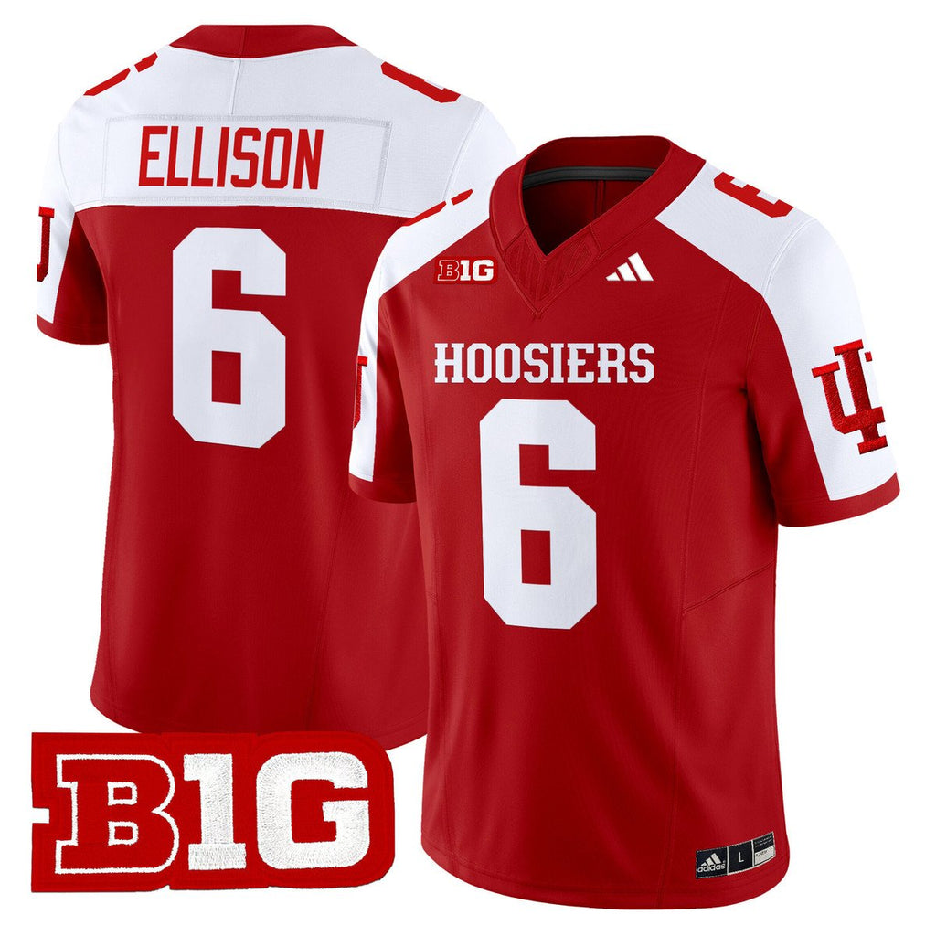Justice Ellison Jersey #6 Indiana Hoosiers 2025 Limited Stitched Crimson