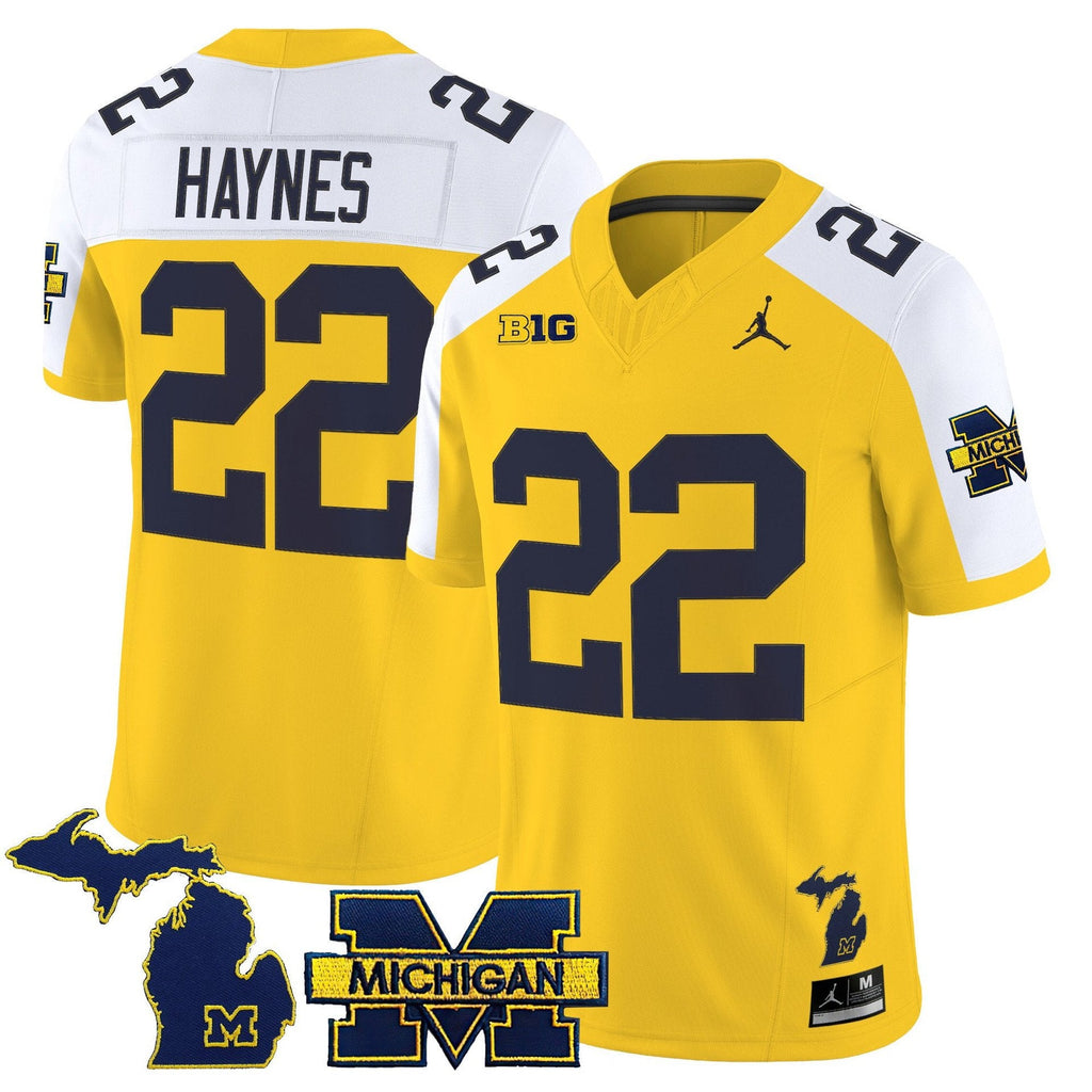 Justice Haynes Jersey #22 Michigan Wolverines 2025 Limited V2 Stitched Maize Alter