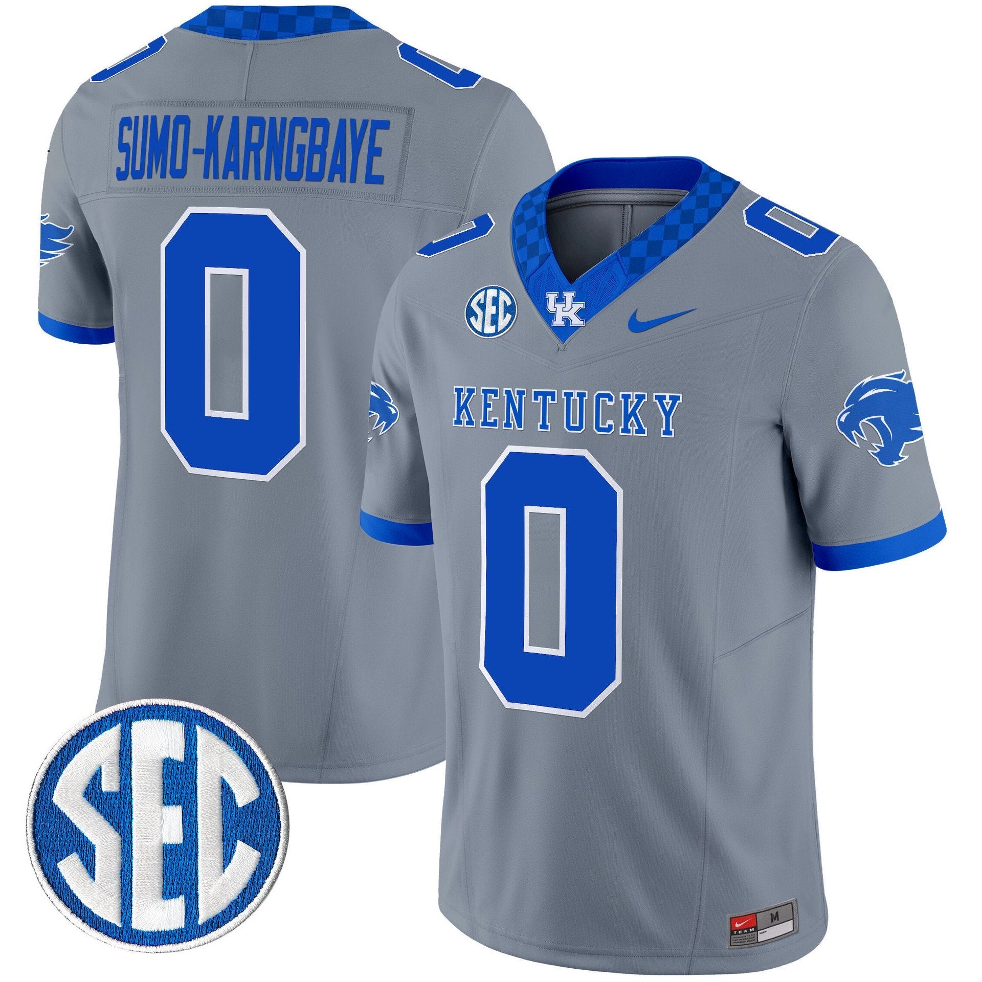 Sumo-Karngbaye Jersey #0 Kentucky Wildcats 2025 Limited Stitched Gray